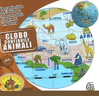 Immagine di Mappamondo Animali 50cm Gonfiabile