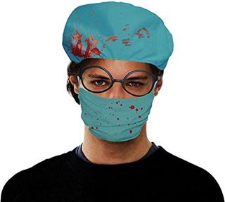 Immagine di Adulto Falso Sanguinoso Chirurgo Scrubs Cappello