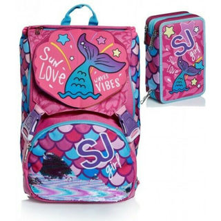 Immagine di Schoolpack Seven Sweet Wave Zaino Estensibile Big Astuccio 3 Zip Attrezzato Sj