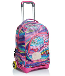 Immagine di Trolley Pastel Rainbow 33 Litri Sj Gang Scuola Zaino 3 In 1 Jack Cartella