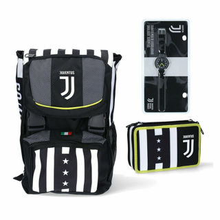 Immagine di Juventus Zaino Scuola + Astuccio 3 Cerniere-schoolpack -winner Forever-orologio
