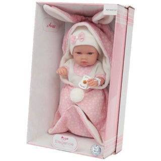 Immagine di Arias - Bebe' 33cm Coperta Con Orecchie Rosa
