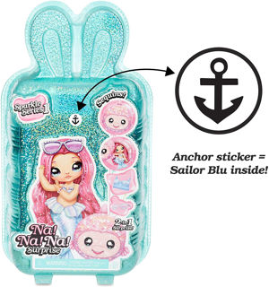 Immagine di Na Na Na Surprise 2-in-1 Bambola Alla Moda E Borsetta Di Peluche Morbida E Scintillante - Sailor Blu, 19 Cm Bambola Marinaia