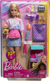Immagine di Barbie - Malibu Stylist, Playset Con Bambola Malibu, Un Cucciolo, 14 Accessori