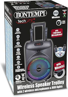 Immagine di Trolleysync - Amplificatore Trolley karaoke Con 2 Microfoni Wireless