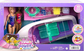 Immagine di Barbie - Playset Sirene Con 2 Bambole Malibu E Brooklyn E Barca Lunga 46+ Cm