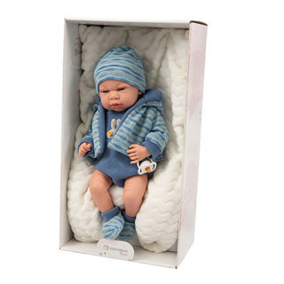 Immagine di Arias - Bebè Reborn  Cm.40 Con Cuscino Azzurro Con Corpo In Vinile